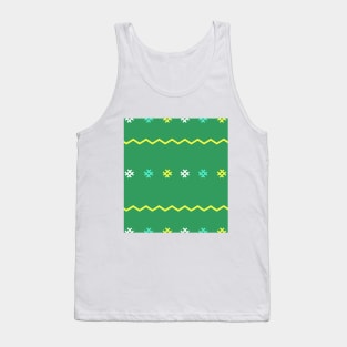 green background cloth pattern and red cut pattern Tank Top